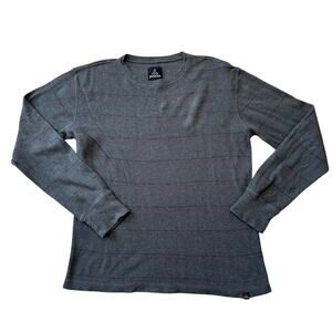 PRANA Long sleeve, pullover shirt, size Medium, Gray, 100% Organic Cotton